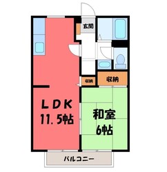 宇都宮駅 バス35分  上戸祭4丁目下車：停歩5分 2階の物件間取画像